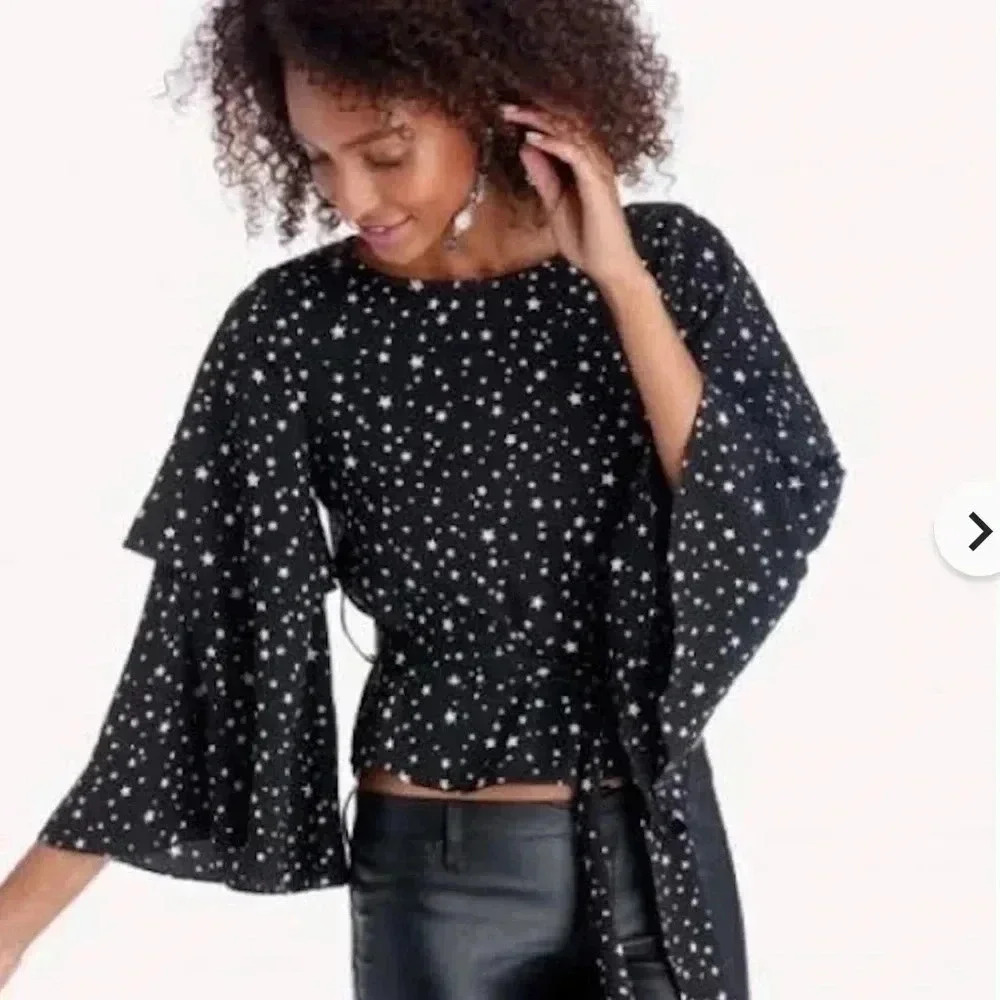 J.O.A‎ Los Angeles Stars Ruffle Blouse size s